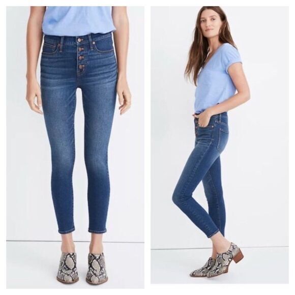 NEW Madewell Mid-rise Skinny Crop Jeans‎ dewey was, 26 - Picture 1 of 14